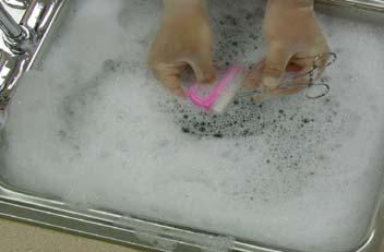 Manual Cleaning Manual process Brushing, the right size brush for the