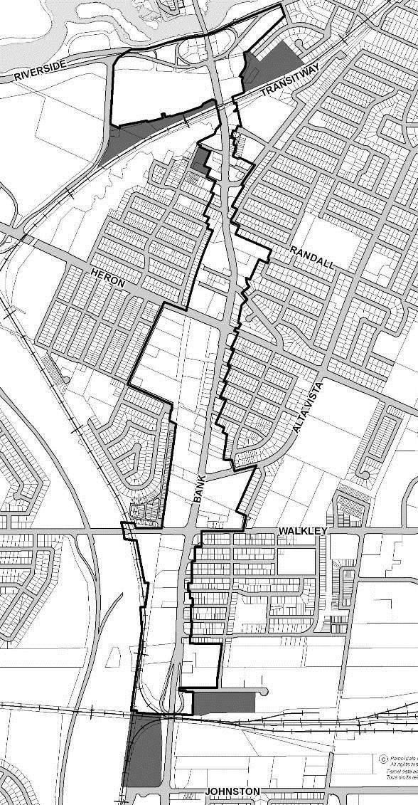 The proposed development generally meets the policy direction provided in the Bank Street Community Design Plan. 1161 Heron Road Figure 4.5: Bank Street CDP Study Area and Location Map 4.