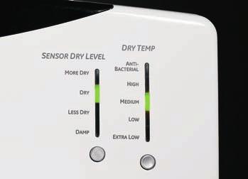 Clothes Care Sensor Dry Plus Moisture and temperature settings provide more