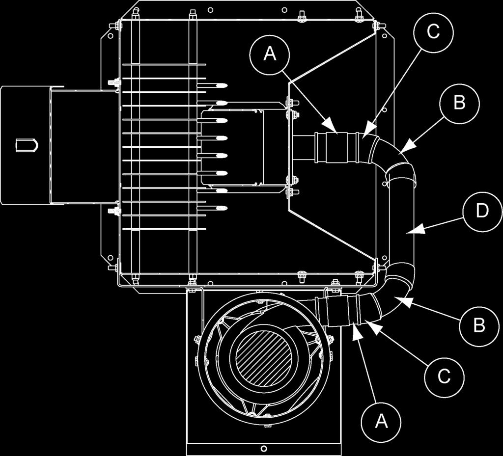 2. Installing a Moisture Sampler Blower to a Tower Dryer Installing the Blower Hose 1. Install the flexible pipe coupler (A) to the blower and to the blower moisture tube weldment (GT4-1532). 2.