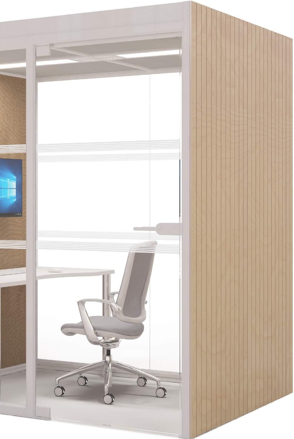 This unique free-standing system provides the perfect break-out space for employees to rest and escape from a busy work environment.