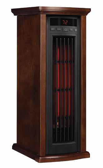 5HM8275 INFRARED TOWER HEATER Walnut Brown (W500) 2 AAA batteries included WALNUT BROWN FINISH 9.06" W x 11.1" D x 23.