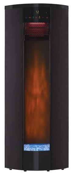DFI-100-1 ELECTRIC FIRE TOWER WITH WIRELESS SOUND BLACK FINISH