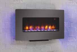 36II201CGT-Gray 36 INFRARED QUARTZ WALL HANGING/TABLE FIREPLACE 2 AAA batteries included GRAY GLASS FINISH 36" W x 8.6" D x 22.4" H with stand 36" W x 5.