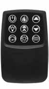 Includes remote control (2 Duracell AAA batteries) 5 different fl ame options and 5 different speeds plus adjustable brightness TM Adjustable digital thermostat