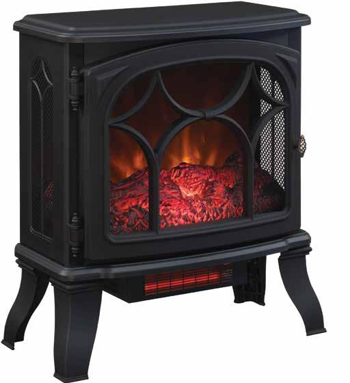 DFI-3108 ELECTRIC STOVE WITH INFRARED 2 AAA batteries included BLACK FINISH Warms up to 1000 square feet