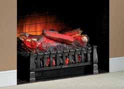 heater, 5,200 BTU s per hour Antique bronze finish Rolling, pulsating, realistic log set, ember bed and fl ame effects