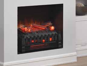 BTU s per hour Fire grate with antique bronze finish Rolling, pulsating, realistic log set, ember bed and fl ame effects Projects fl