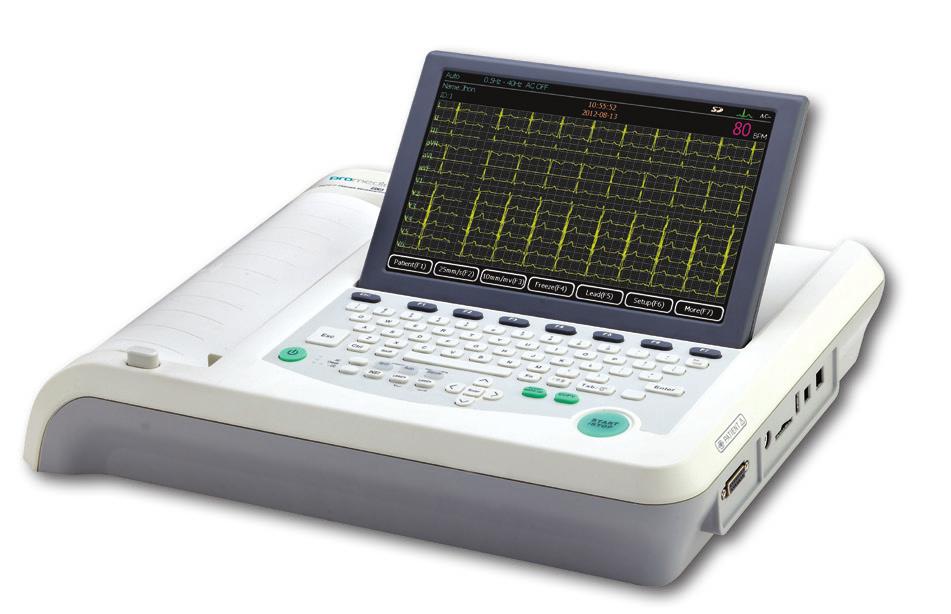 Patient Monitor PRMECG-3 ECG DEVICE - 3 CHANNELS/TABLETOP Lightweight and compact design Simultaneously 12 leads ECG displaying Print modes: Automatic, manual and rhythm 00x40 TFT LCD color screen