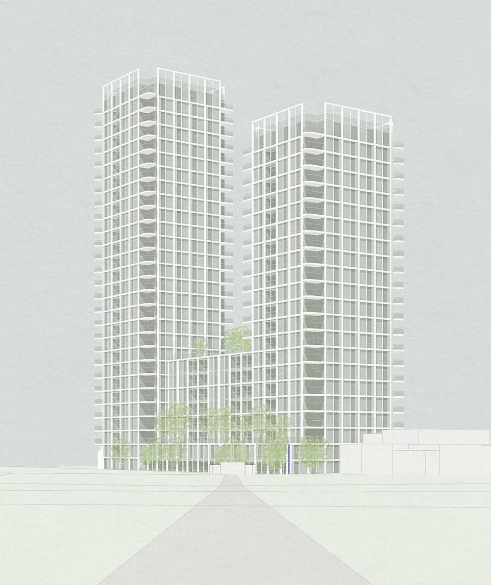 initial scheme for the Development used the OPDC aspiration massing as a starting point from which the design evolved.