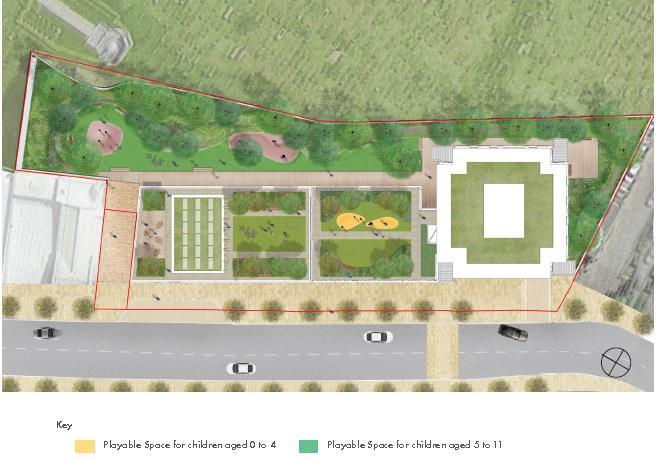 The Development will provide quality landscaping both within the public realm on Scrubs Lane and the private