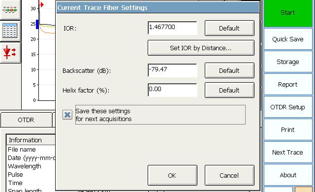 Analyzing Traces and Events Viewing and Modifying Current Trace Settings To modify the IOR, RBS coefficient, and helix factor parameters: 1. From the main window, go to the Trace Info. tab. 2.