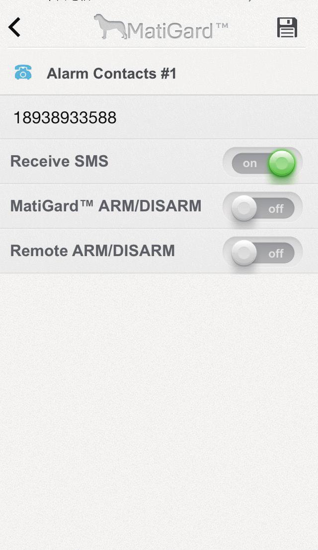 Using Magictrl Alarm Contacts Reject SMS by switch OFF the Receive SMS Note: SMS notifications are