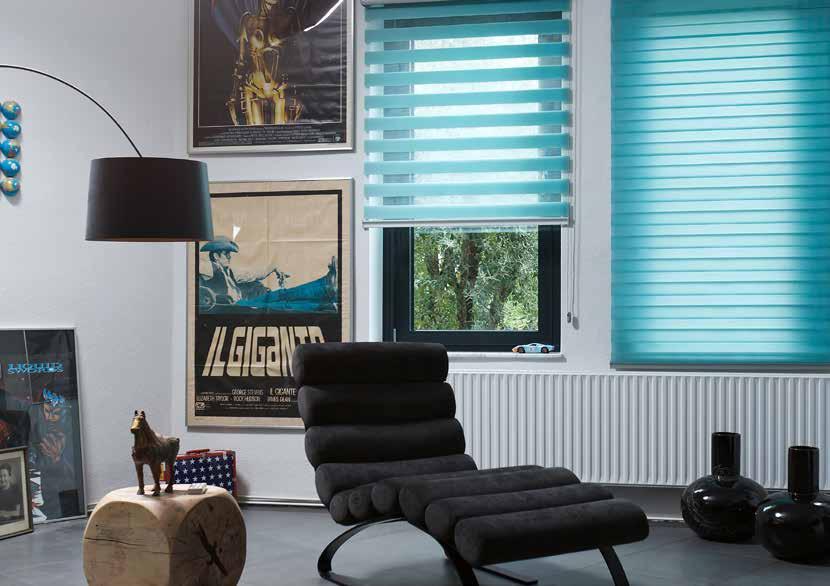 TWILIGHT COLLECTION Twilight is an innovative and stylish way of managing light in any room in any home. Its unique duoroller fabric system incorporates both solid and sheer fabric panels.