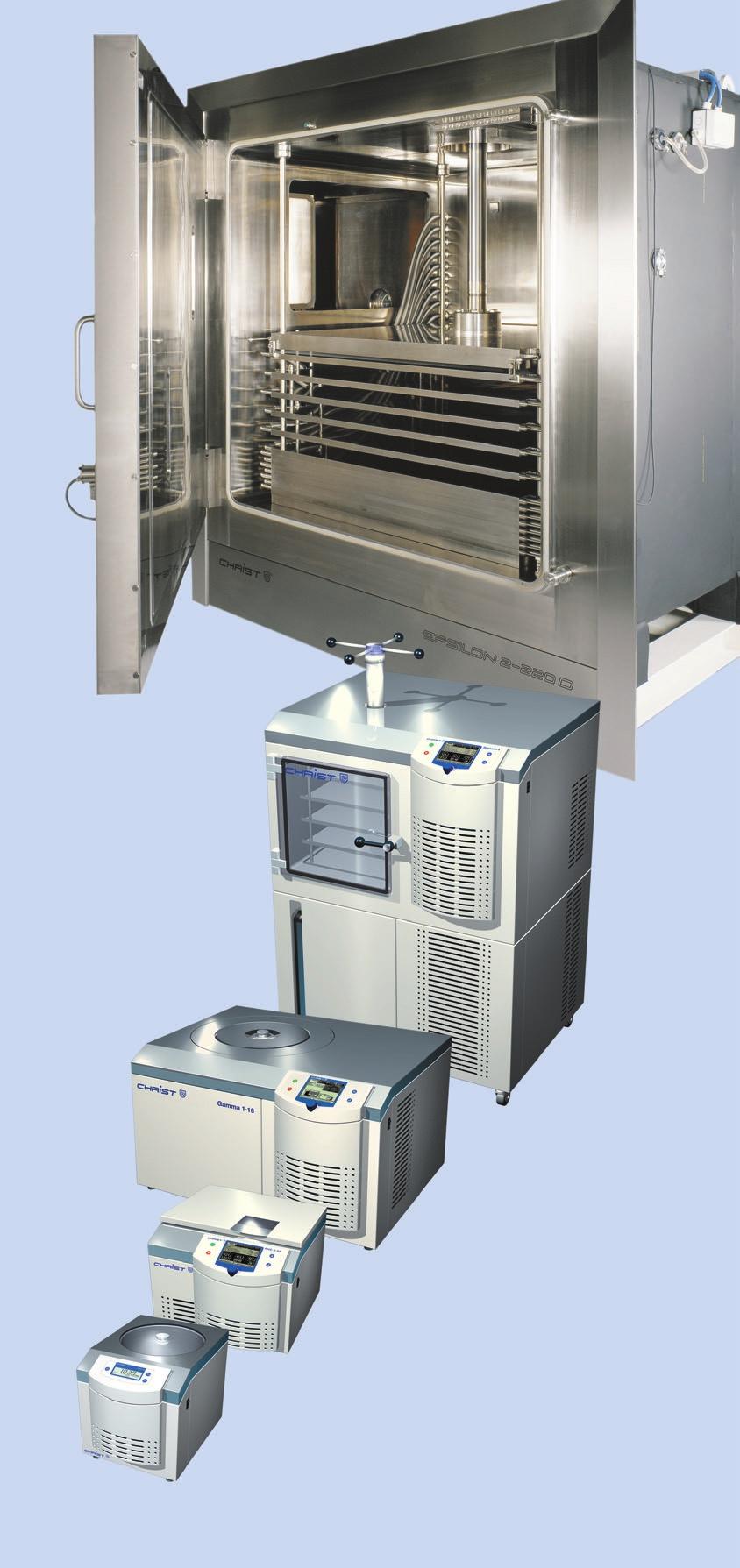The product spectrum With a unique, broadly based program of products and accessories we supply freeze dryers and vacuum concentrators for all applications.