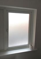 Windows One white PVC, frosted glass window which opens with a white