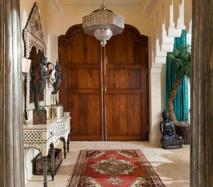 The fixtures were sourced from the Sherle Wagner collection along with Edgar Berebi hardware and Ann Sacks tiles; rugs from Esmaili Rugs and Antiques.