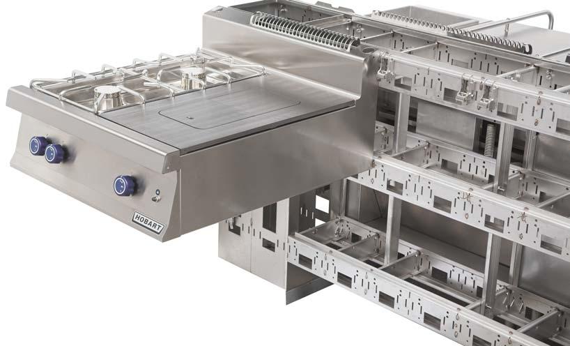 configuration is only suitable for top only modules (except induction) Cabinets available in 1200 or 2000 mm width with integral compressor