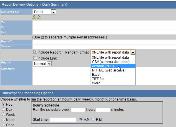 APPENDIX Automatic Report Scheduling Options: Delivery