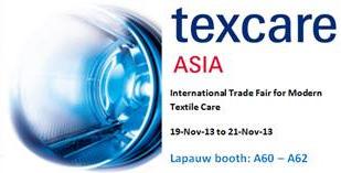 Lapauw participates at Texcare Asia Texcare Asia is the leading tradeshow in the fast growing Asian laundry market.