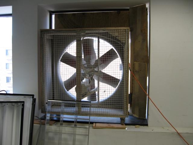 Use fans to control dust and