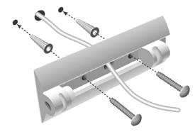 If you plan to feed speaker cord through the wall, mark the oval speaker cord feed-through hole also. Figure 4 Mounting the brackets H G A Mount bracket A with locking screw on the left.