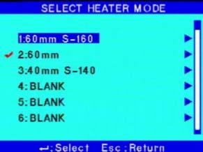 Selecting heater mode Select a heater mode most suitable for the optical fiber protection sleeve to use.