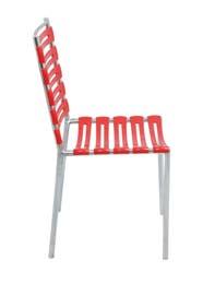 BLUE RED ORANGE HAPPY is a designer stackable chair with seat and back moulded in strong virgin polymers and frame made of high quality stainless steel.