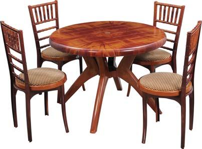 DELUXE 4 SEATER CROSS LEGGED ROUND DINING TABLE