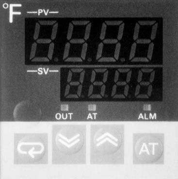 .4 TEMPERATURE CONTROLLER PV (green): Displays the Process Value. During setup this displays the parameter to be programmed. SET: Used to change the set value (SV).
