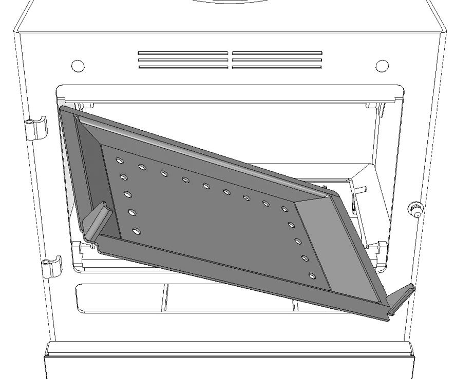 2 Remove the multi-fuel grate from the appliance (see Installation Instructions, Section 5). 8.2 To fit the Wood Burning Tray: PR8862 Replace the log bar. 9.