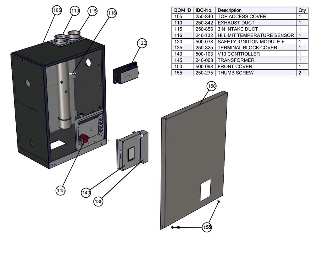 SL 30-199 G3 Modulating Boiler - Parts assembly Diagram 6.
