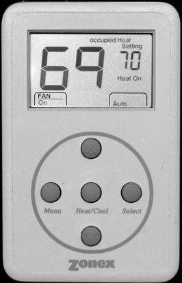 DIGICOM / DIGIHP THERMOSTATS DESCRIPTION The Zonex Systems DIGICOM and DIGIHP are microprocessor based, auto changeover, standalone thermostats used to control stand-alone units with no dampers in