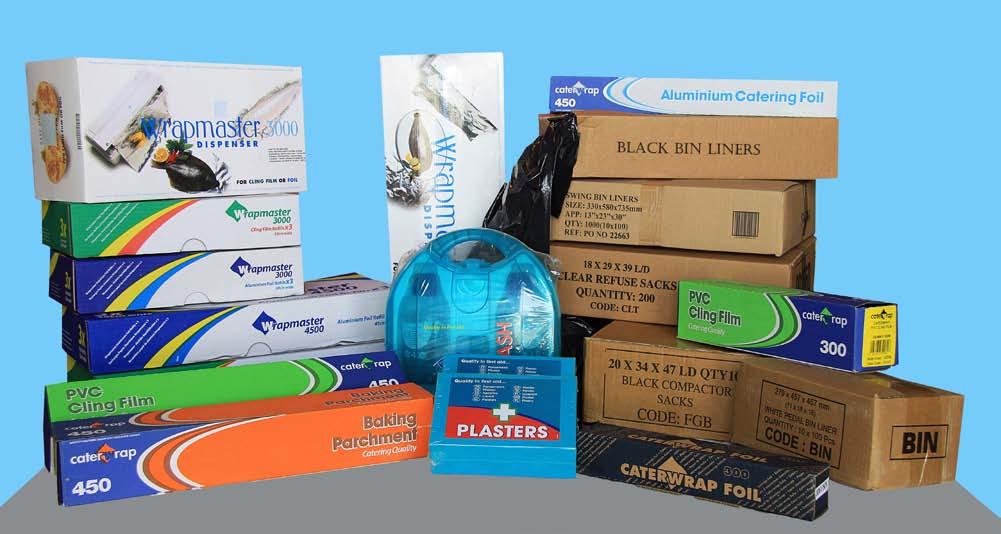 Ancillary Products 10 ANCILLARY W/CAMERON F/AID KIT BLUE 1-10 Per & 1-20 Per PLASTERS ASSORTED BLUE 150 BLACK BAGS 200 COMPACTOR SACKS 100 CLEAR SACKS 200 PEDAL BIN LINERS 100 SWING BIN LINERS 100