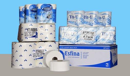 Paper Products 14 ECONOMY TOILET ROLLS 320 sheets 2ply 36 NICKY TOILET ROLLS 210 sheets 40 MINI JUMBO TOILET ROLL 400mtr