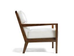 High quality white hide upholstery contrasts beautifully with solid Walnut frames, all crafted within the