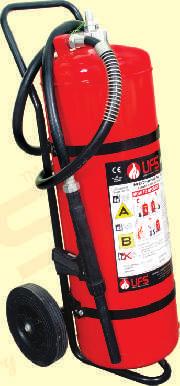 MECHANICAL FOAM BASED FIRE EXTINGUISHER TROLLEY MOUNTED (GAS CARTRIDGE) UFS mechanical foam based gas cartridge fire extinguishers are suitable for A & B fire classes such as ordinary combustible
