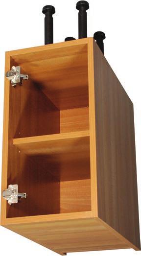 Wall hanging brackets made from robust rolled steel (max load 130kg per pair) Base and wall unit shelving have 3 height adjustment Drawer pack units have