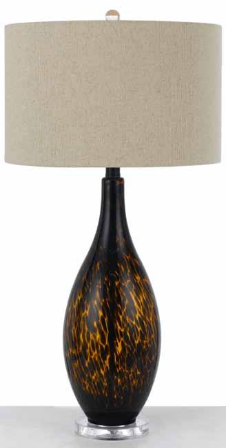 2045-TL Sienna 1-150W 3-Way Edison Base Table Lamp 30.5"H 16"D Rotary 3 Way Switch The Sienna table lamp is crafted in blown tortoise glass with a clear acrylic base.