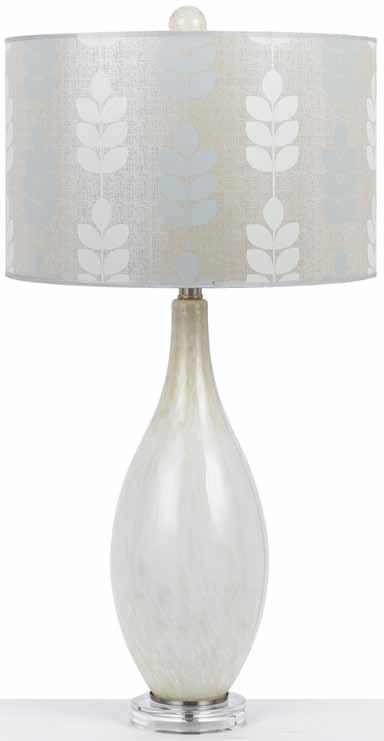 8902-TL Modern Petals 1-150W 3-Way Edison Base Table Lamp 30.5"H 16"D Rotary 3 Way Switch Our modern petal table lamp is crafted in blown opal glass of white and cream.