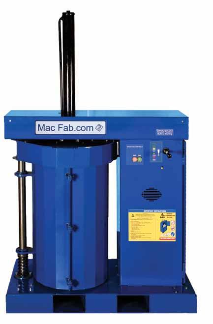 MACFAB BAG PRESS BAG PRESS DIMENSIONS 1.861 m 1.200 m 0.630 m 325 kg Power Supply 220-230 V BAG DIMENSIONS 0.175 m 0.520 m 1.
