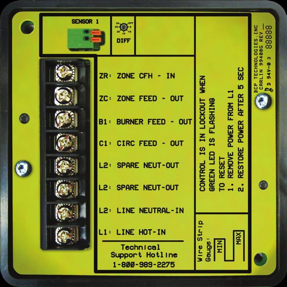 Instructions Rear (size reduced) Easy-wire terminal strip Microprocessor-operated Front (Processor coordinates operation and diagnostic) Easy remote sense (Electronic sensor, wired to control)