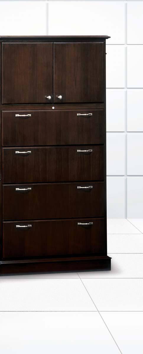 This side workwall with run-off desk configuration affords maximum worksurface, storage, filing