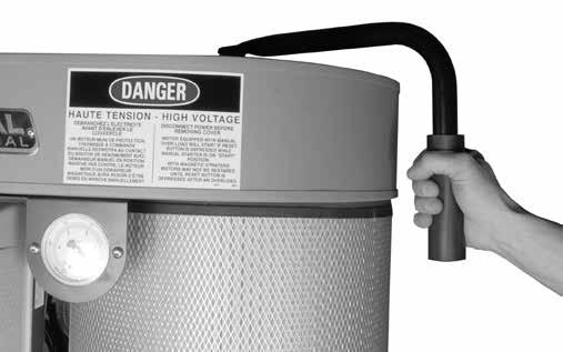Never operate the machine without a canister filter and plastic collector bag properly installed. For maximum system efficiency, make sure a cover is installed on any unused hose inlet openings.