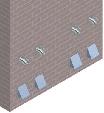 4 Sidewall direct venting 2. Place wall penetrations to obtain minimum clearance of 12 inches (305 mm) between vent pipe and adjacent air inlet, as shown in FIG. 4-5 for U.S. installations.