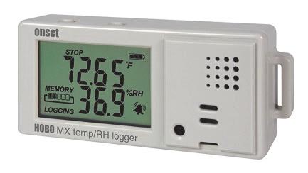 HOBO MX Temp/RH Data Logger (MX1101) Manual The HOBO MX Temp/RH data logger records and transmits temperature and relative humidity (RH) in indoor environments with its integrated sensors.