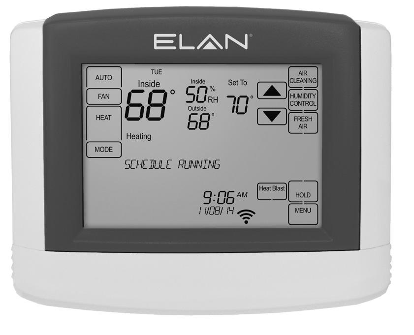 EL-TSTAT-8820 Safety & Installation Instructions TABLE OF CONTENTS WI-FI SETUP Wi-Fi Setup 2 INSTALLATION Installation location recommendations 3 Outdoor temperature sensor (included) 3 Remote