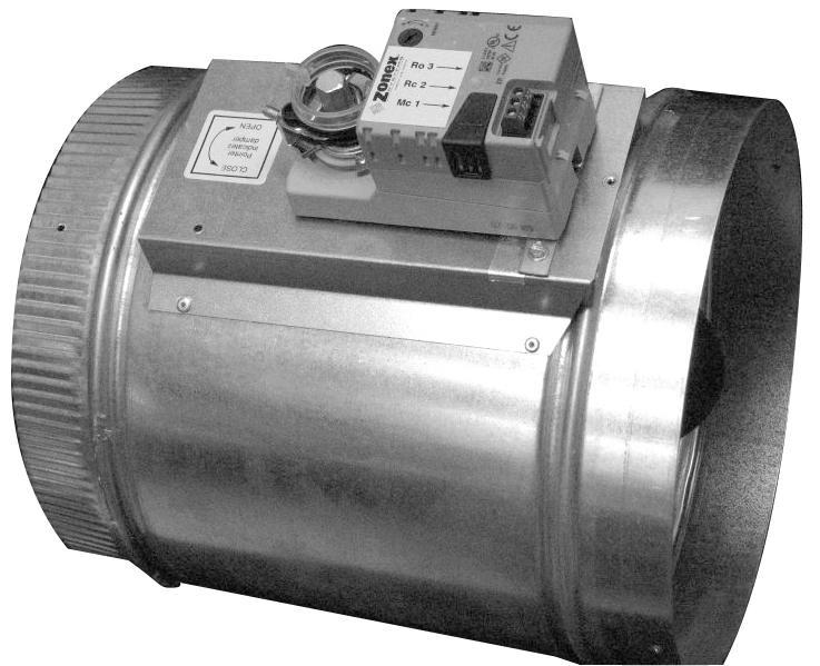ZONE DAMPERS Zonex Systems zone dampers are used in cooling/heating systems to provide room by room zone control. The damper is provided with a factory mounted actuator.