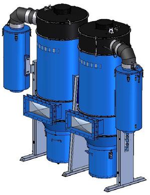 (7.87 in) 2 x Ø 203,2 mm (8 in) The FlexFilter EX High Stand is a frame mounted dust collector.