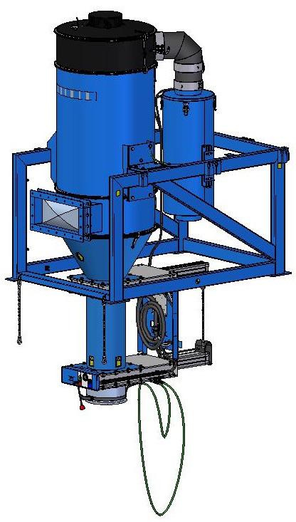 The FlexFilter EX High Stand is delivered with conductive bulk bags for collection of the dust. The FlexFilter EX High Stand is prepared for legs of different heights that can be fitted to the frame.